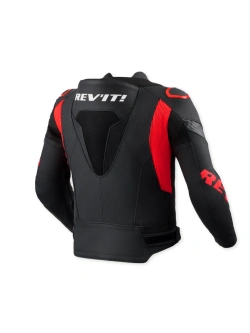 Kurtka motocyklowa skórzana REV’IT! Argon 3 Pro czarno-fluo czerwona