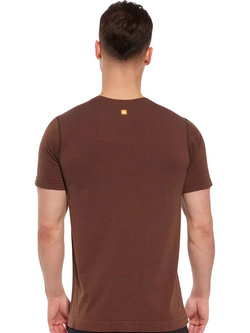 Koszulka termoaktywna z krótkim rękawem Brubeck Outdoor Wool Pro brązowa