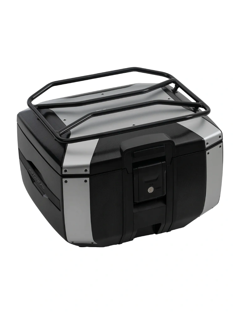 Zestaw: stelaż Smartrack z kufrem centralnym czarno-srebrnym Hepco&Becker Xcore Aprilia SR GT 125/200/Sport (22-)