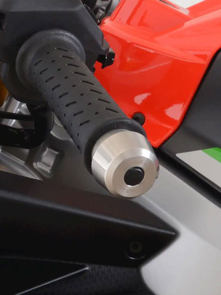Koncówki kierownicy motocyklowej R&G Racing Aprilia RS 125 (21-)/457 (24-)/ 660 (21-24)/Tuono 125 (21-) srebrne