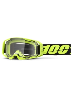 Gogle motocyklowe 100% ARmatic z przeźroczystą szybką czarne-fluo