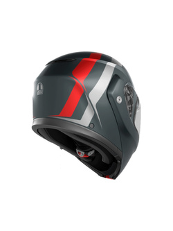 Kask szczękowy AGV Streetmodular Resia szaro-srebrno-czerwony matowy