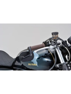 Lusterko motocyklowe krótkie Daytona D-Mirror-16 Flat do montażu na końcu manetki czarne [adapter]