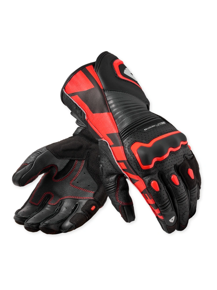Rękawice motocyklowe skórzane REV’IT! Argon 3 czarno-fluo czerwone