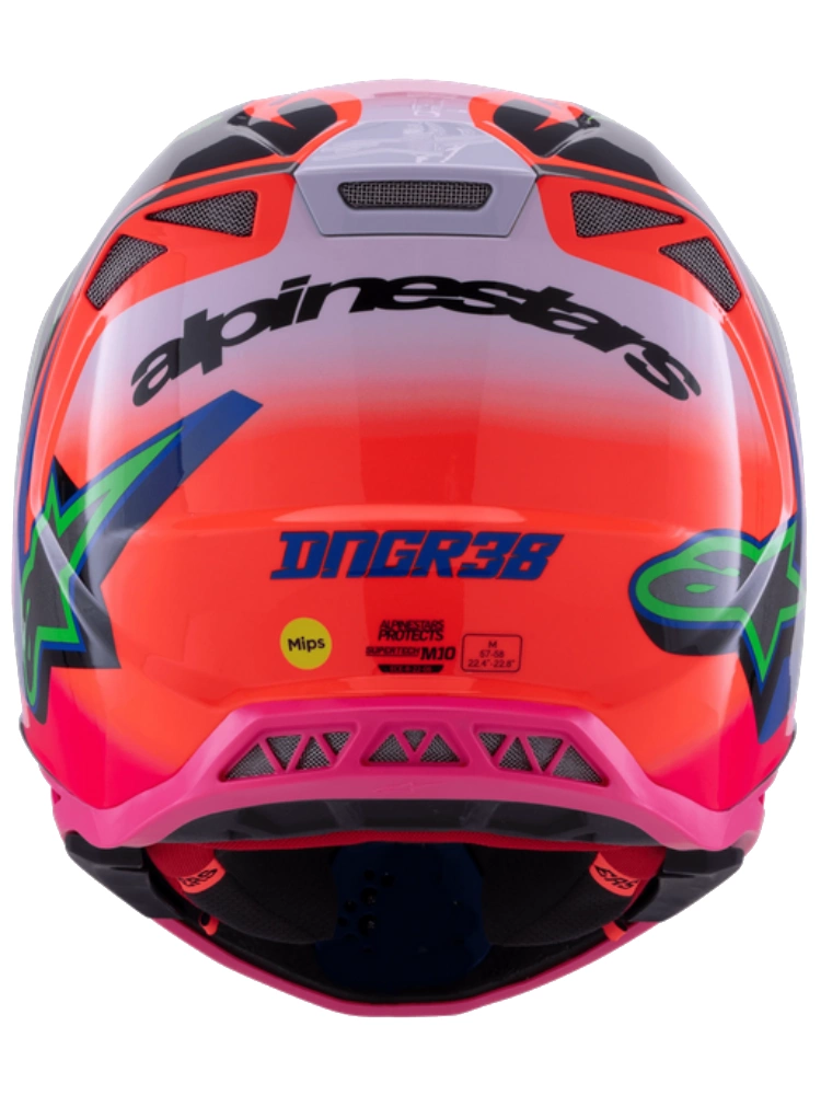 Kask enduro Alpinestars MX Supertech M10 Deegan pomarańczowo-różowo-fioletowy