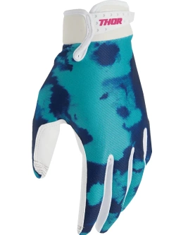 Rękawice cross dziecięce Thor Launchmode Bleach biało-niebieskie