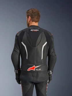 Kombinezon motocyklowy skórzany dwuczęściowy Alpinestars GP Force V2 czarno-biało-czerowny