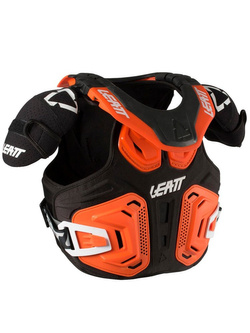 Buzer z osłoną szyi dziecięcy Leatt Fusion 2.0 czarno-pomarańczowy