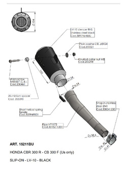 Tłumik motocyklowy LeoVince LV-10 Black Edition Honda CBR 300 R (14-17) czarny [stal nierdzewna] 