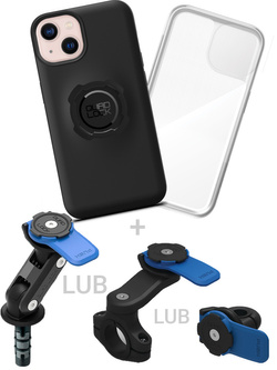Zestaw na motocykl: etui na telefon iPhone 13 + wodoodporny pokrowiec + mocowanie Quad Lock 