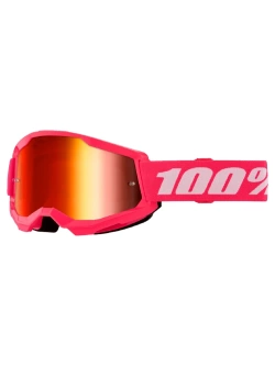 Gogle motocyklowe 100% Strata 2 z szybką lustrzaną różowe