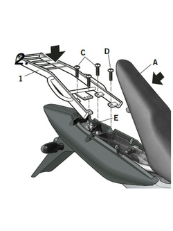 Stelaż pod kufer centralny Shad Honda CBF 250 (04-08)