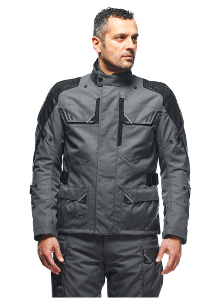 Kurtka motocyklowa tekstylna Dainese Ladakh 3L D-Dry szaro-czarna