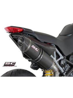 Tłumik SC-Project Oval Titanium / Carbon - Ducati Hypermotard 796 (z parą bocznych owiewek)