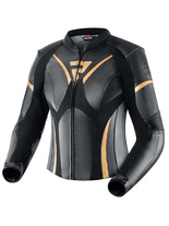 Kurtka motocyklowa damska skórzana Rebelhorn Rebel czarno-złota