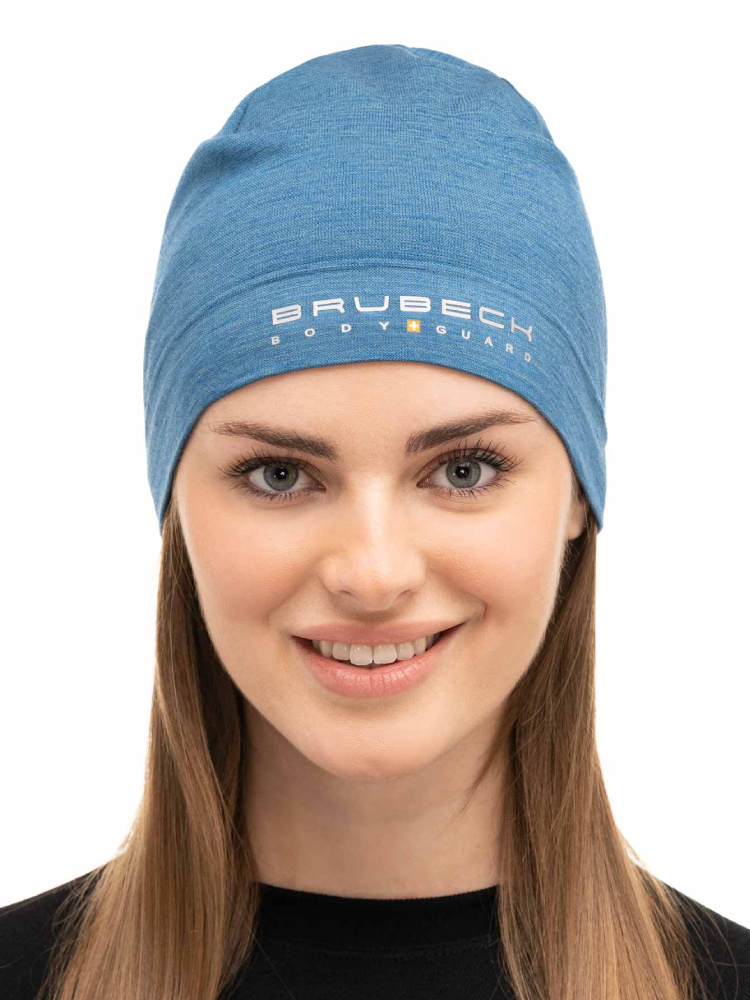 Czapka wełniana merino Brubeck unisex jeansowa