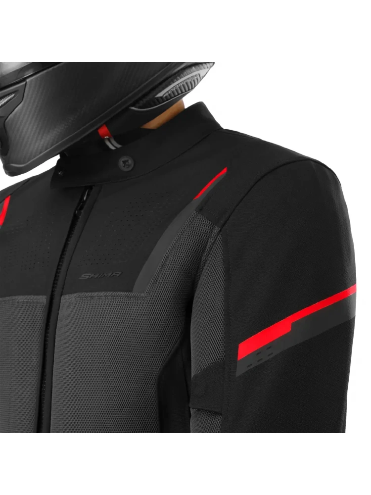 Kurtka motocyklowa tekstylna Shima Rush 3.0 Air G2 szaro-czerwona