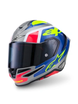 Kask integralny Alpinestars S-R7 Lumen srebrno-niebiesko-fluo