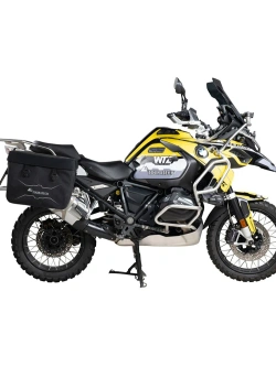 Zestaw: sakwy boczne Soft System Travel + stelaże srebrne + bagażnik Touratech BMW (wybrane modele) [poj.: 2 x 40l]