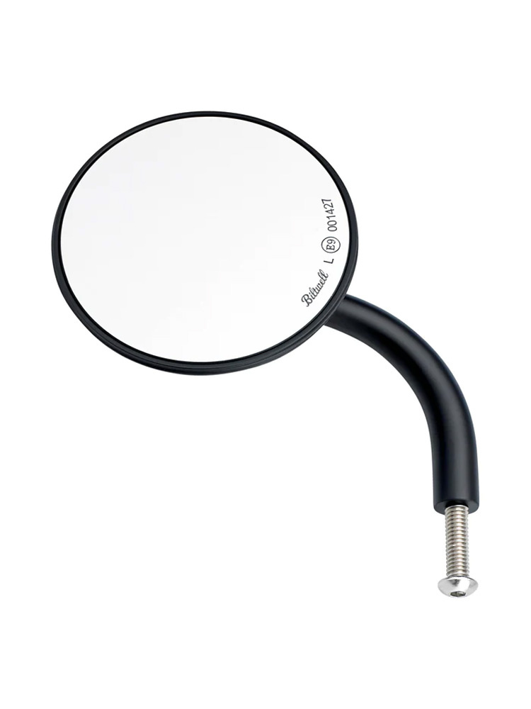 Lusterko motocyklowe uniwersalne Biltwell Round Short Arm czarne