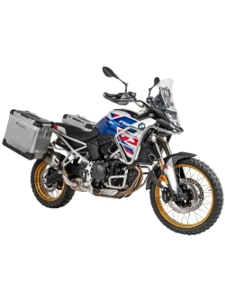 Zestaw: kufry boczne aluminiowe srebrne Zega Pro + stelaże srebrne Touratech BMW F 900 GS (24-) [poj.: 38+45l]