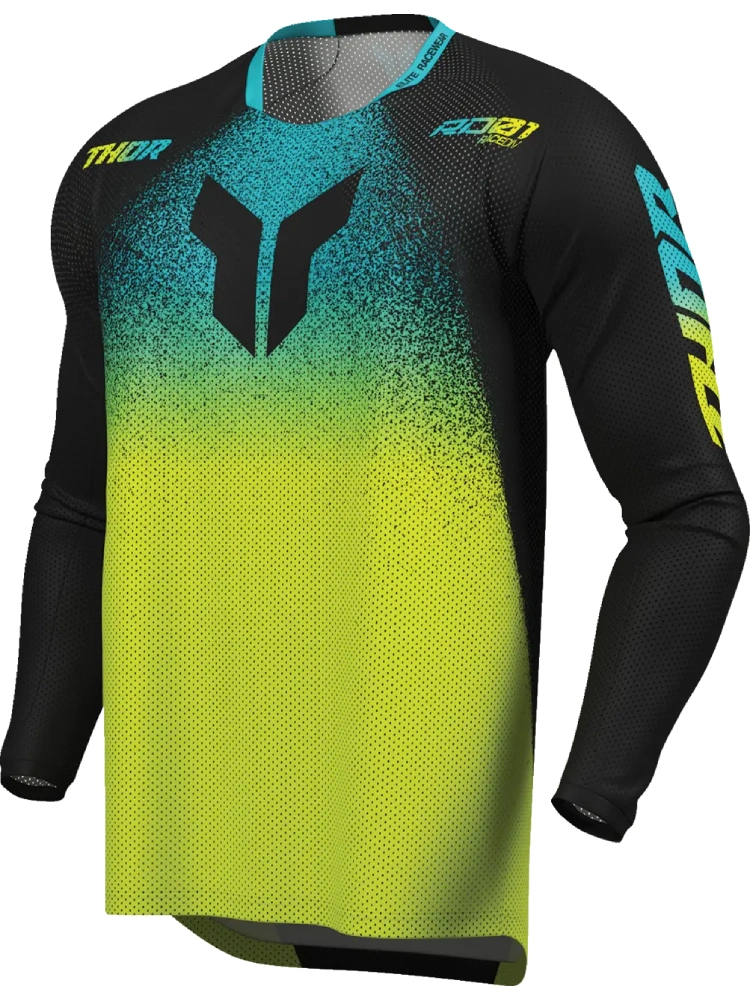 Bluza enduro Thor Launchmode Air czarno-niebieski-fluo