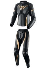 Kombinezon motocyklowy damski dwuczęściowy Rebelhorn Rebel czarno-złoty