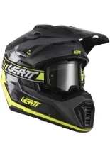 Kask enduro Leatt Moto 7.5 V25 czarno-żółty z goglami czarno-żółtymi