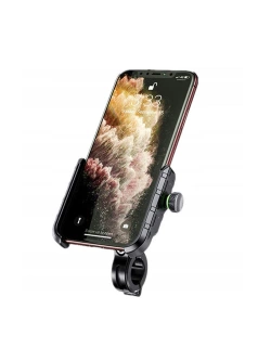 Uchwyt motocyklowy na telefon Biketec, montowany na kierownicę/ lusterko czarny [Typ: R9-METAL] 