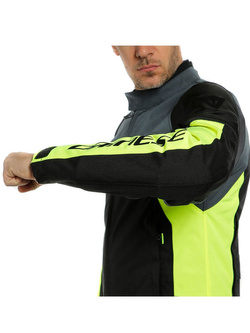 Motocyklowa kurtka tekstylna Dainese Speed Master D-Dry czarno-szaro-fluo żółta