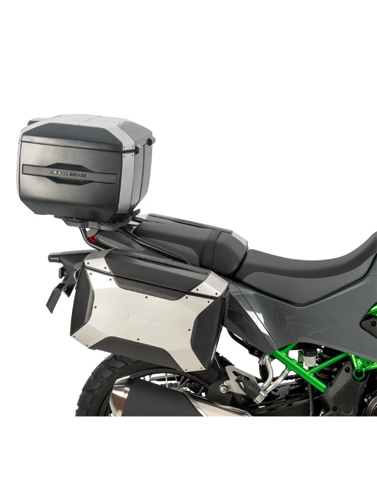 Zestaw: stelaż Smartrack z kufrem centralnym czarno-srebrnym Hepco&Becker Xcore Kawasaki KLE 500/SE (26-)