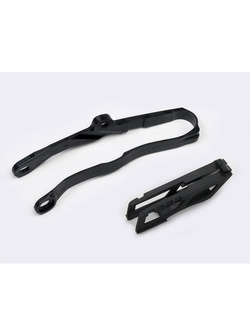 Komplet ślizg+prowadnica łańcucha UFO do Kawasaki KXF 250 (21-), KXF 450 (19-21) czarny
