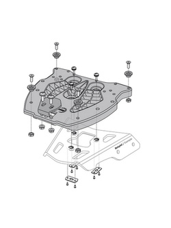 Zestaw: kufer centralny czarny TRAX ADV + stelaż Alu-rack SW-Motech BMW R 1200 GS (04-12) [pojemność 38 L]