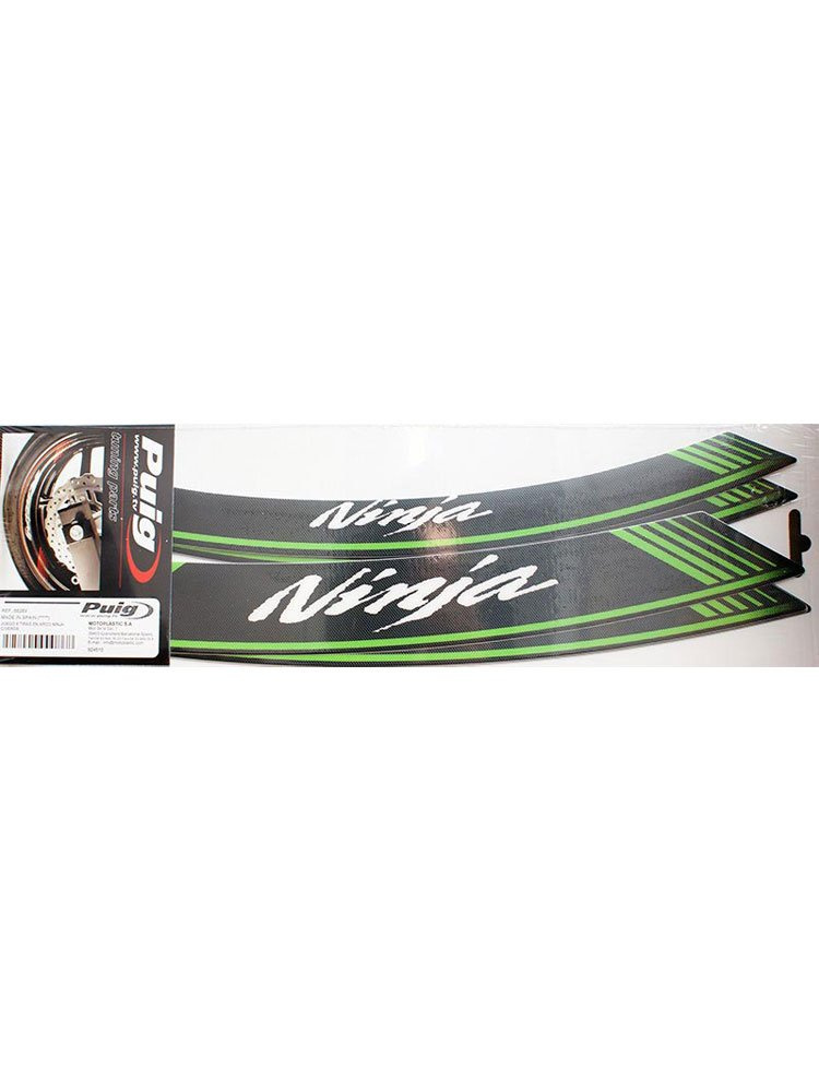 Paski na felgi PUIG - wzór Ninja (zielone)