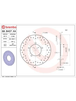 Tarcza Hamulcowa Brembo Serie Oro Fixed Prime Line Kawasaki J125 (16-21)/ J300 (14-22)/ Kymco (wybrane modele) [śr. 240 mm]
