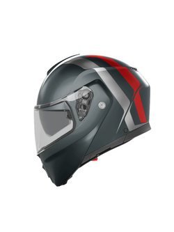 Kask szczękowy AGV Streetmodular Resia szaro-srebrno-czerwony matowy