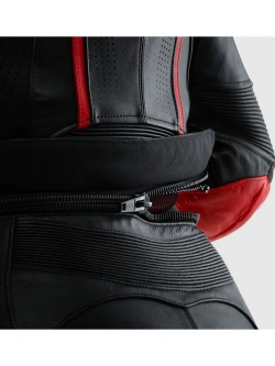 Spodnie motocyklowe damskie skórzane Rebelhorn Diva czarno-czerwone