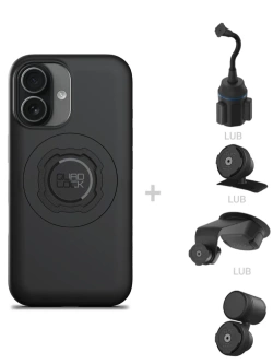 Zestaw do samochodu: etui MAG na telefon iPhone 17 (magnetyczne) oraz mocowanie Quad Lock