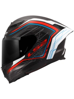 Kask integralny LS2 FF807 Dragon Trax czarno-biało-czerwony