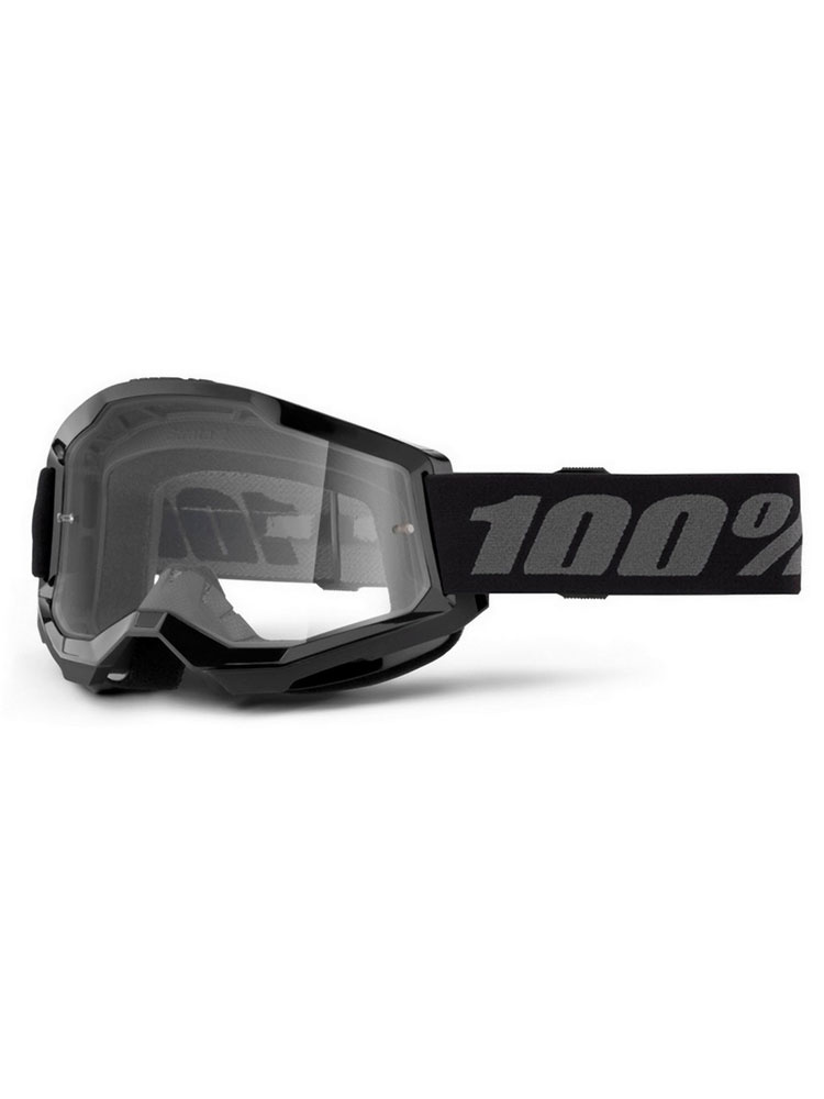 Gogle motocyklowe 100% Strata 2 z przezroczystą szybką czarno-szare