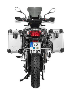 Zestaw: kufry boczne z anodowanego aluminium srebrne Zega Evo X + stelaże srebne Touratech BMW F850GS/ Adventure/ F750GS/ F900GS Adventure/ F800GS (24-) (2 x 38L)