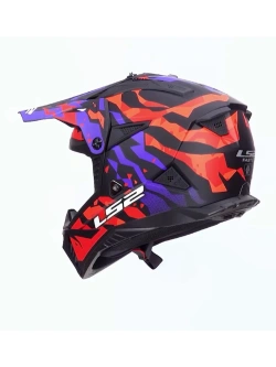 Kask enduro LS2 MX708 Fast II Grotesk fioletowo-pomarańczowy