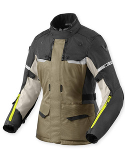 Kurtka motocyklowa damska tekstylna REV’IT! Outback 4 H2O zielono-szara