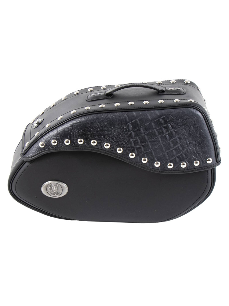 Sakwa skórzana prawa Ivory Hepco&Becker (pojemność: 21L) czarno-beżowa