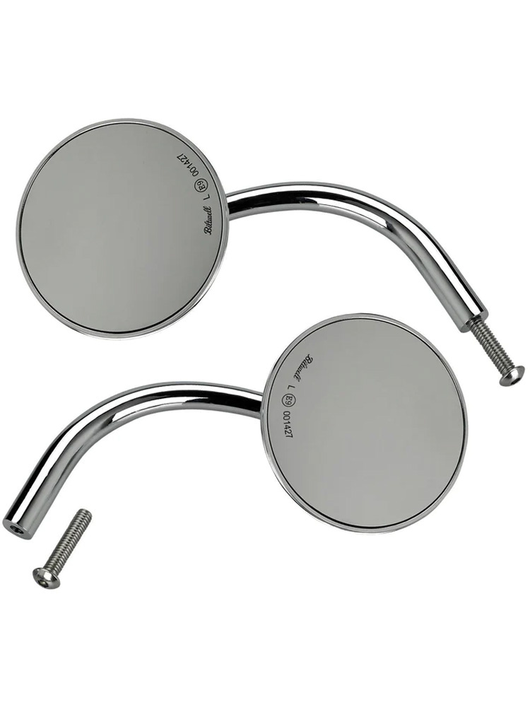 Lusterko motocyklowe uniwersalne Biltwell Round chrom