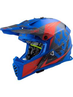 Kask enduro LS2 MX437 Fast Evo Alpha niebiesko-czerwony matowy
