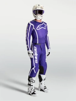 Spodnie cross Alpinestars MX Fluid Apex V2 biało-niebieskie