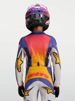 Bluza cross dziecięca Alpinestars MX Fluid Drag fioletowo-niebiesko-żółta