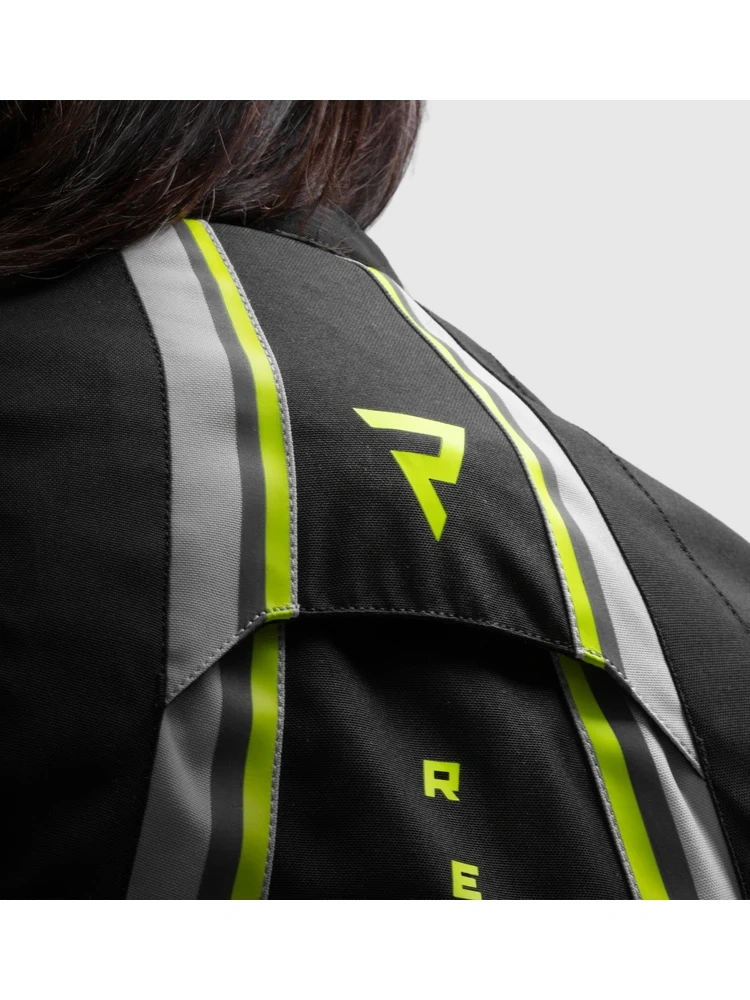 Kurtka motocyklowa damska tekstylna Rebelhorn Swift czarno-szara-fluo