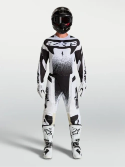 Spodnie cross Alpinestars MX Techstar Swan biało-czarne